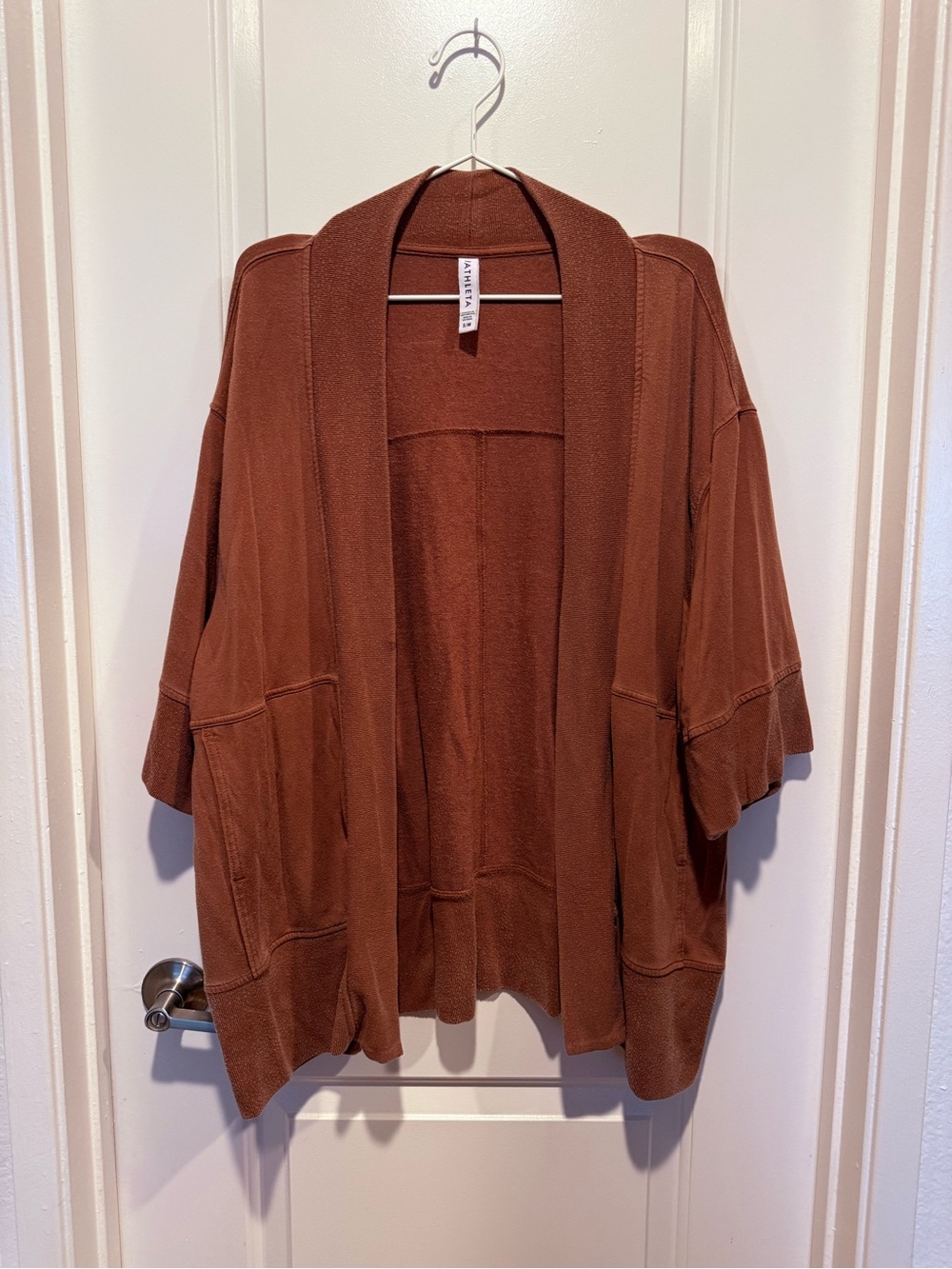 Athleta Open-Front Mauve Knit Cardigan